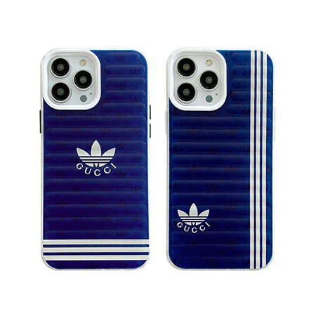 ブランド adidas風 アイフォン 14プロ スマホケース  純正