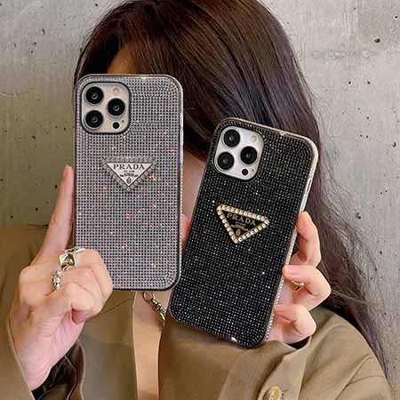 迷彩グリーン ハイブランド スマホケース アイフォン 15 prada プラダ 